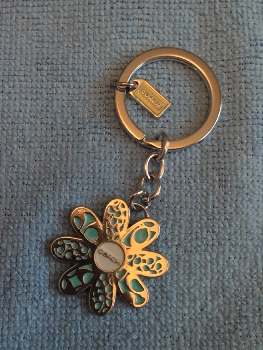 Coach Daisy Key Ring Bag Charm - Teal